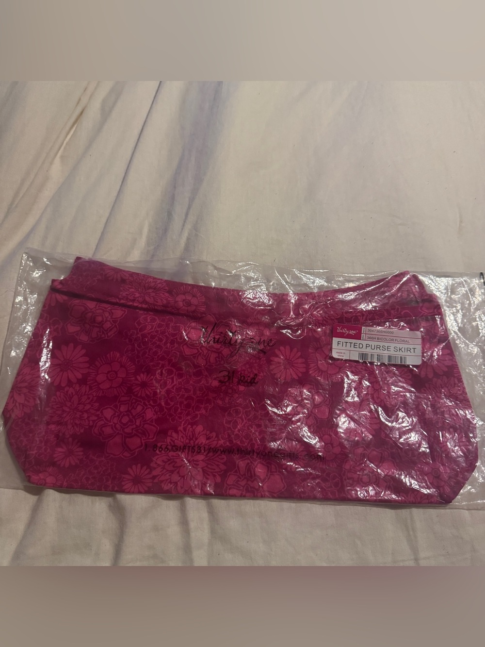 Thirty-One Fitted Purse Skirt - 366H Bicolor Floral - NIP Brand New